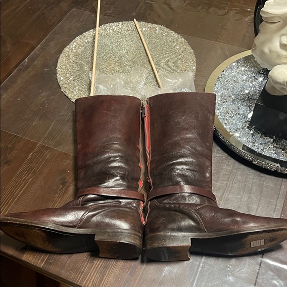 GOLDEN GOOSE Rose Bowl Boots Leather Equestrian Tall Boots BROWN Sz EU 39 - Picture 9 of 13